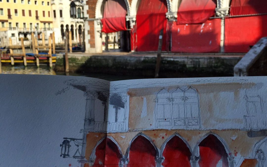 painting and urban sketching in Venice