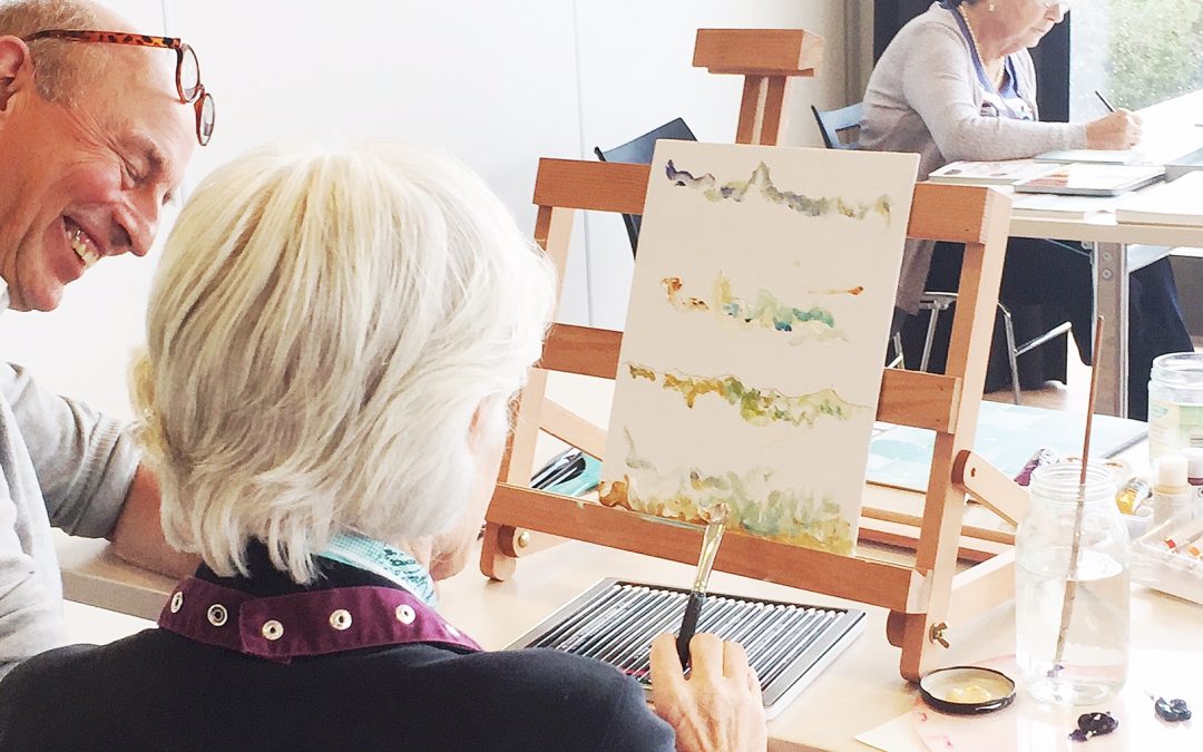 Artworkshop in care home for people with dementia