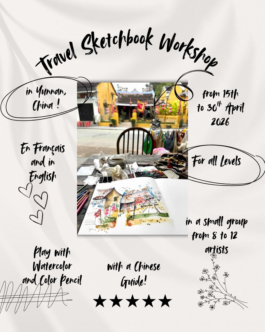 Travel Sketchbook Workshop in Yunnan, China !